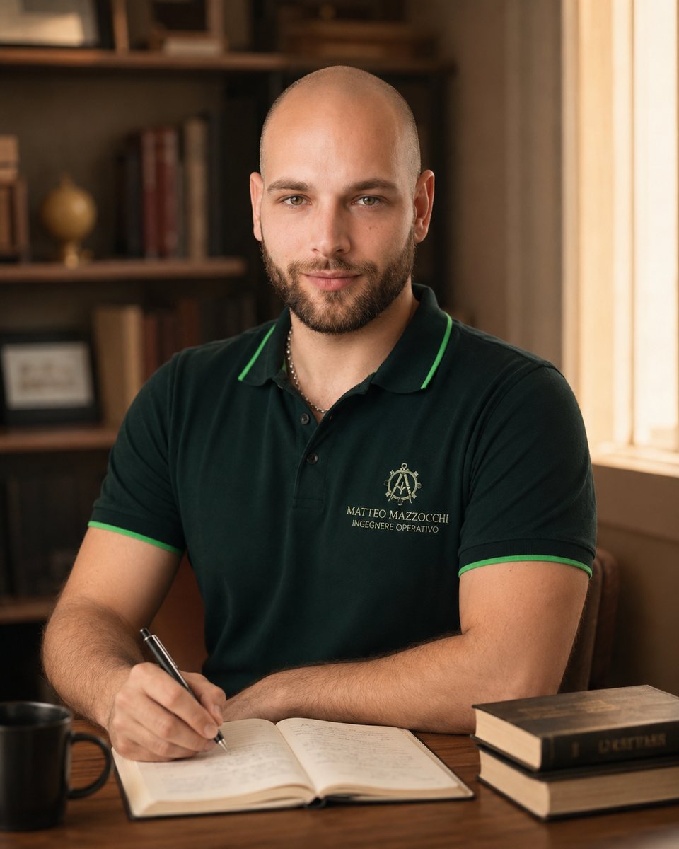 Matteo Mazzocchi alla scrivania