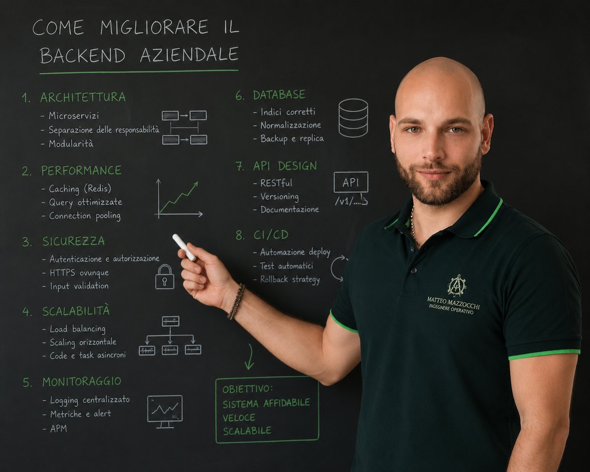 Matteo Mazzocchi spiega il sistema alla lavagna